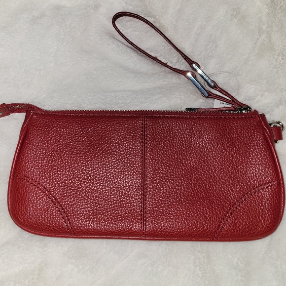Talbots Wristlet Clutch Purse Bag Pebbled Leather - Picture 1 of 9